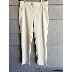 Rachel Zoe Ivory Slim Tapered Dress Pants Size 12 Stretch Nylon Blend